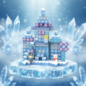 PX-master Guangdong Factory Wholesale Customizable Ice Snow Princess Castle World Assembly DIY Puzzle Set Magnetic Plastic ABS - Product Image 3