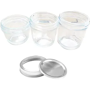 Factory Supplier Low Price 125ml200ml250ml300ml500ml Fancy Glass Jam Jars with Metal Airtight Lid