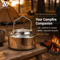 Bouilloires et Théières en Acier Inoxydable Zhenneng – Idéales pour le Camping, Compatibles avec les Cuisinières à Gaz et Micro-ondes, Parfaites pour la Randonnée, les Pique-niques et les Activités de Plein Air
