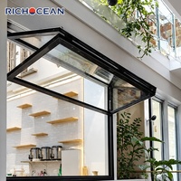 Fenêtre pliante en aluminium insonorisée RICHOCEAN pour appartement, cadre fin, verre trempé, grande ouverture, fenêtres pliantes