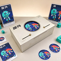 Boîte cadeau rigide à cadran coulissant créatif, fenêtre ronde personnalisée, impression de dessins animés, emballage de luxe pour gâteaux de lune
