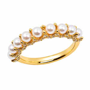UM Jewelry <b>925</b> Sliver Wholesale Natural Freshwater Pearl and White Zircon Fashionable Versatile <b>Ring</b> For Unisex Daily Gift - Product Image 1