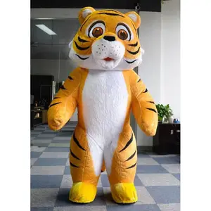 Guangzhou Opblaasbare Mascot Kostuum Halloween Pluche Harige Mascotte Animal Carnaval Jurk Pak Tijger Kostuum