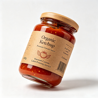 Etiquetas Personalizadas para Frascos de Ketchup Haoxuan, Etiquetas Autoadhesivas en Relieve de Papel Kraft para Envases de Alimentos Premium