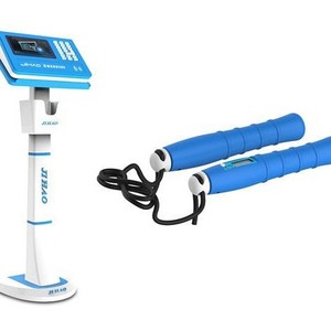 JiHao Jump Rope <b>Tester</b> 7 Inch Touchscreen Floor Standing Step Counting Rechargeable <b>Battery</b> Smart Fitness Equipment - Product Image 1
