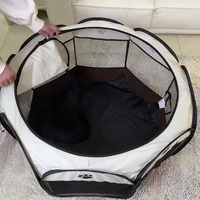 Maison pour chat et chien pliable octogonale, tissu Oxford résistant aux rayures, imperméable, respirant, montage facile, tente pour animaux de compagnie toutes saisons