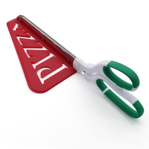 Stainless Steel Pizza Cutter With Red Guard Green White Handle Home Use Baking Tool Straight Head Bulk Size - Product Image 4