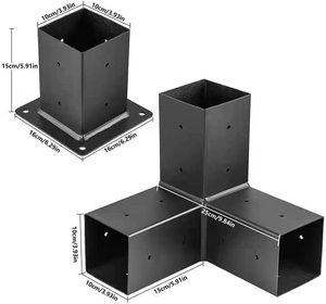 Parede pérgola extensão kit suporte <span class=keywords><strong>gazebo</strong></span> jardim ao ar livre kit suporte de <span class=keywords><strong>metal</strong></span> com suportes pérgola 4x4 3-way - Product Image 4