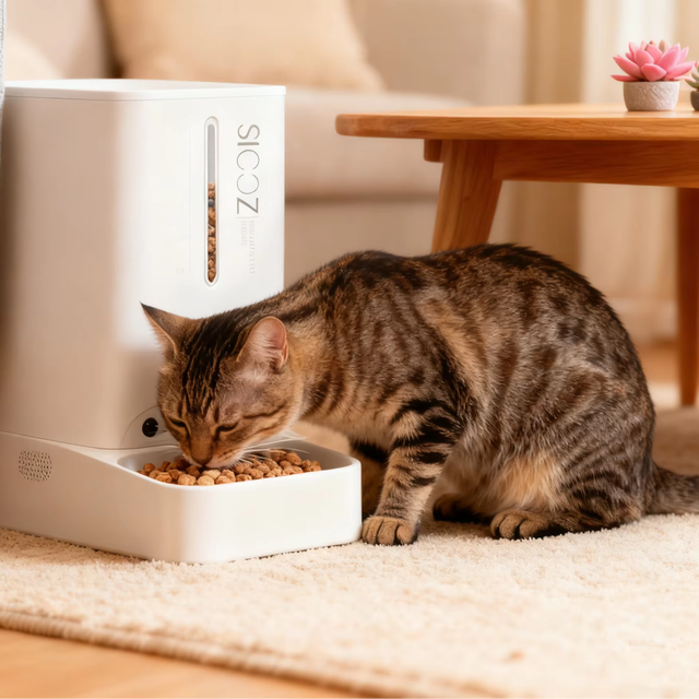 Smart Vacuum Pet Feeder with Camera, 5L Auto Cat Feeder, AI Portion Control, Anti-Clog, App Remote Feeding