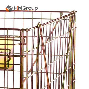 <span class=keywords><strong>Cage</strong></span> métallique empilable et pliable en zinc galvanisé lisse, capacité de charge 600 kg, pour le stockage et le transport de préformes PET - Product Image 5