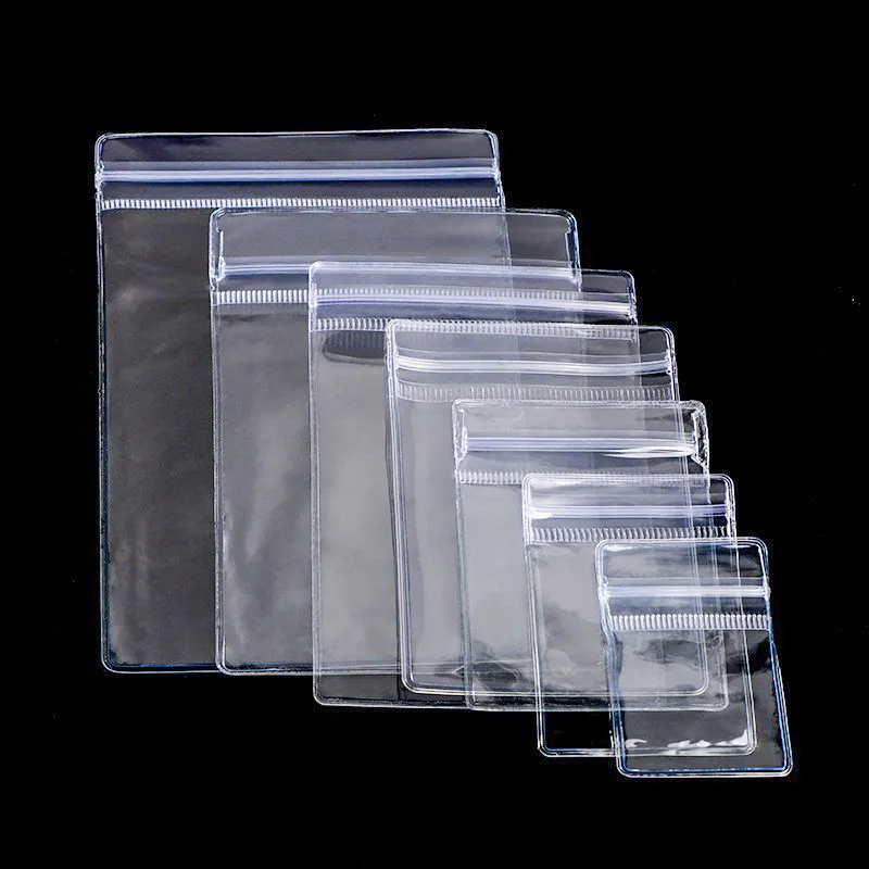 Manufacturers selling PVC transparent plastic sealing bag soft self-sealing zipper bag jewelry text play storage zipper bag