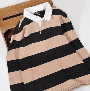 Marchio alla moda retrò stile College Jersey per la <span class=keywords><strong>Polo</strong></span> per i giovani grande motivo a righe a maniche lunghe primavera autunno lungo T-coppia T - Product Image 5