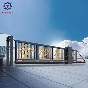 Diseño automático de parrilla de acero inoxidable Puerta principal de entrada de aluminio Puertas correderas de enrejado de cercado de metal para entrada de escuela - Product Image 3