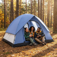 Tente de camping dôme personnalisée pour 3-4 personnes, 215 cm, spacieuse, imperméable 210D, PU 2500 mm, installation facile, tente familiale d'extérieur pour les voyages et les festivals