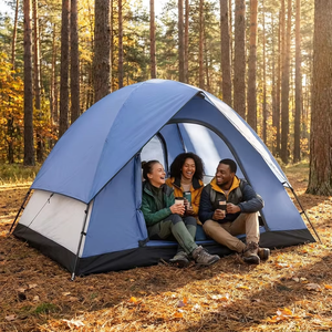Tente de camping dôme personnalisée pour 3-4 personnes, 215 cm, spacieuse, imperméable 210D, PU 2500 mm, installation facile, tente familiale d'extérieur pour les voyages et les festivals - Product Image 2