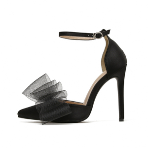 2025 Oversized Bow Left and Right Asymmetric Pointed Toe Stiletto Women's Shoes Fashion Trend Anti-Slip for Spring and Summer - Product Image 5