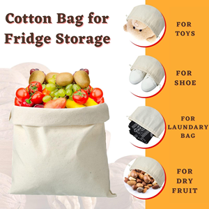 Wholesale Portable Reusable Gift Plain Blank Canvas Cotton Double <b>String</b> Dust Drawstring Bags With Printed Logo - Product Image 5