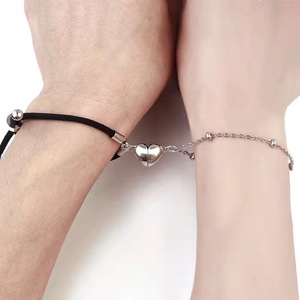 AA01107 magnete a forma di cuore gioielli fibbia a forma di cuore amanti del braccialetto fai da te chiusura lucidata per braccialetto <span class=keywords><strong>coppia</strong></span> fai da te - Product Image 6