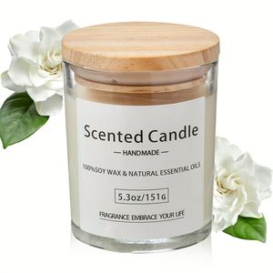 Oshine - Paquete de 2 Velas Aromáticas de Cera de Soja Hechas a Mano con Tapa de Madera, Fragancia Natural, Regalos para el Hogar, Spa y Baño para Mujeres - Product Image 1
