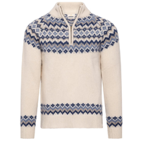 Pull en maille jacquard à demi-zip décontracté pour homme à manches longues