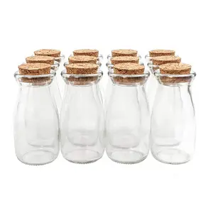 100毫升3.4盎司小玻璃瓶，带软木盖，用于迷你罐子牛奶瓶派对喜好婚礼喜好药水瓶