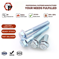 Baut Flens Baja Karbon DIN6921 M5 M6 M8 M10 M12 Berlapis Seng Kepala Heksagonal dengan Mur Flens