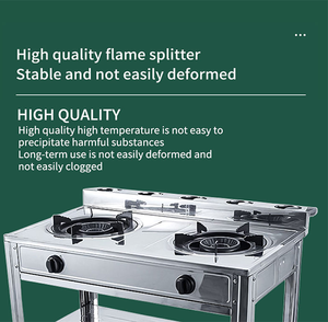 Appareils de cuisine à domicile au design moderne Double brûleur autoportant 150mm Brûleur en fonte robuste Table de cuisson à <span class=keywords><strong>gaz</strong></span> Cuisinière à <span class=keywords><strong>gaz</strong></span> combinée - Product Image 3
