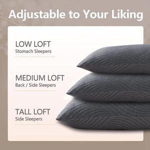 Almohadas Enfriamiento Almohadas de espuma viscoelástica para dormir Ajustable Medio Firme Espalda y sueño lateral - Product Image 4