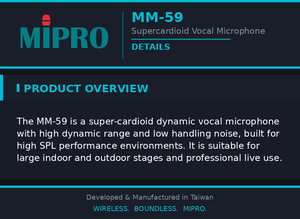 ไมโครโฟนไดนามิก MIPRO กำลังสูง เสียงดังชัดเจน สำหรับใช้งานกลางแจ้ง ไมโครโฟนแบบมีสาย สำหรับการแสดงสดระดับมืออาชีพ - Product Image 5