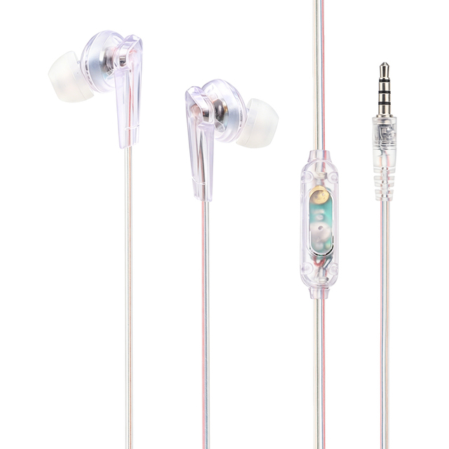Wholesale Directly Sale Stereo Disposable Wired In-ear Earphones Transparent Design Gifts for Aviation Museums