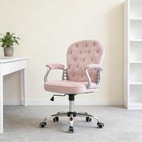 Chaise d'ordinateur blanche de style européen, chaise de bureau à domicile, chaise d'étudiant, chaise pivotante réglable, chaise de diffusion en direct