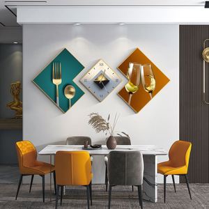 Cuadro de Porcelana de Tres Paneles con Diseño Nórdico para Sala de Estar, <span class=keywords><strong>Pintura</strong></span> Moderna Minimalista para Pared de Fondo de Sofá, Cuadro con Reloj - Product Image 5