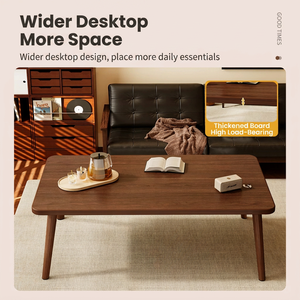 Modern Metal Coffee Table with Thick Tabletop and Reinforced <b>Legs</b> Space Saving Design for Living Room - Product Image 2