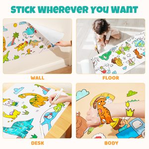 <span class=keywords><strong>Affiche</strong></span> de <span class=keywords><strong>dessin</strong></span> pour enfants personnalisée, papier de peinture et de coloriage DIY avec couleur personnalisée et design éducatif amusant - Product Image 2