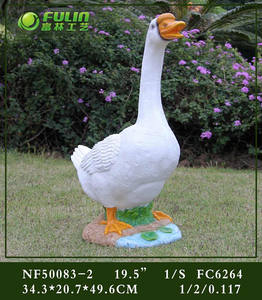 20 inch levensgrote groothandel op maat gemaakte hars ambachtelijke tuin buiten decoratie veranda gans beeldje standbeeld - Product Image 3
