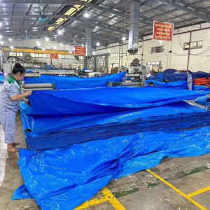 Bâche renforcée en PEHD anti-UV bleue/orange, haute résistance, pour toiture de bâtiment extérieur, diverses couleurs et tailles - Product Image 5