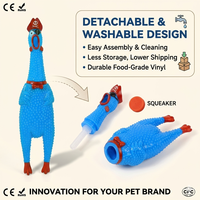 Jouet à mâcher pour chien détachable et couineur, thème pirate, dessin animé, durable, en PVC, pour le nettoyage dentaire des animaux, jeu interactif, usine OEM/ODM