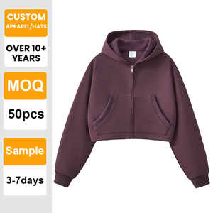 Sweat-shirt à capuche surdimensionné de qualité supérieure, à fermeture éclair, en tissu épais, avec broderie personnalisée en dégradé, en gros - Product Image 1