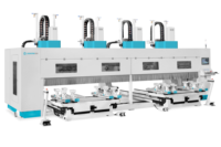 Centre d'usinage cinq axes JR-T2+4 pour le travail du bois (4 jeux de 2 têtes de broches) Centre d'usinage CNC simultané pour bois massif