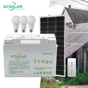 Pasokan pabrik 150W isi ulang Portable Power Station dengan lampu Led Solar Generator dengan 30W Solar panel selesai Set