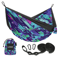 Hamac de camping double en nylon personnalisé pour l'extérieur Hamac pour arbre Hamacs de parachute portables