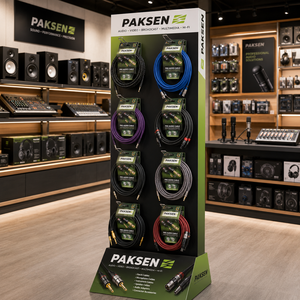 Présentoir en carton ondulé pour câbles de guitare et accessoires audio – Idéal pour la vente au détail - Product Image 2