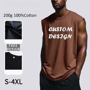 Débardeur Homme Grande Taille en Coton 230 GSM de Haute Qualité, Coupe Ample, Personnalisable avec Logo, Idéal pour l'Entraînement et la Gym - Product Image 1