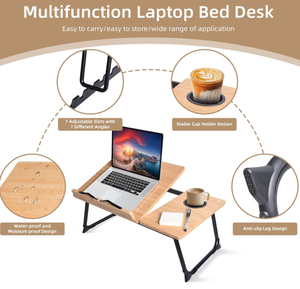 Bán Buôn Hiện Đại MDF Máy Tính Xách Tay Bàn Trắng Lười Biếng Xách Tay Có Thể Gập Lại Học Tập Máy Tính Xách Tay Giường Có Thể Điều Chỉnh Nền Tảng - Product Image 5