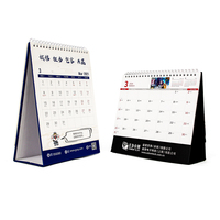 Calendrier de bureau avec logo personnalisé Calendrier de table à rabat avec support pour soins personnels 365 jours spirale mensuelle non datée
