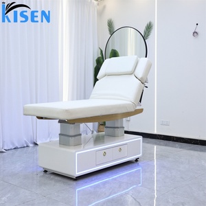 KISEN Adjustable Lift Tilt Tattoo Spa Salon Bed Beauty Luxury White Electric Therapy Lash Spa <b>Chair</b> Facial Massage Bed 4 Motors - Product Image 1