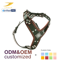 Produsen Harness Hewan Peliharaan Custom, Harness Anjing Kulit PU Rivet Punk, Perlengkapan Logam Perak, Jahitan Kontras, Harness Hewan Peliharaan yang Dapat Disesuaikan