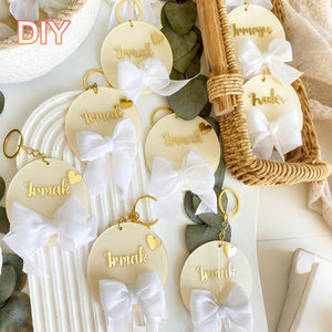 Ornamen Akrilik Bulat Kosong Berlubang Diameter 2 Inci/2,5 Inci Perlengkapan Kerajinan DIY - Product Image 6