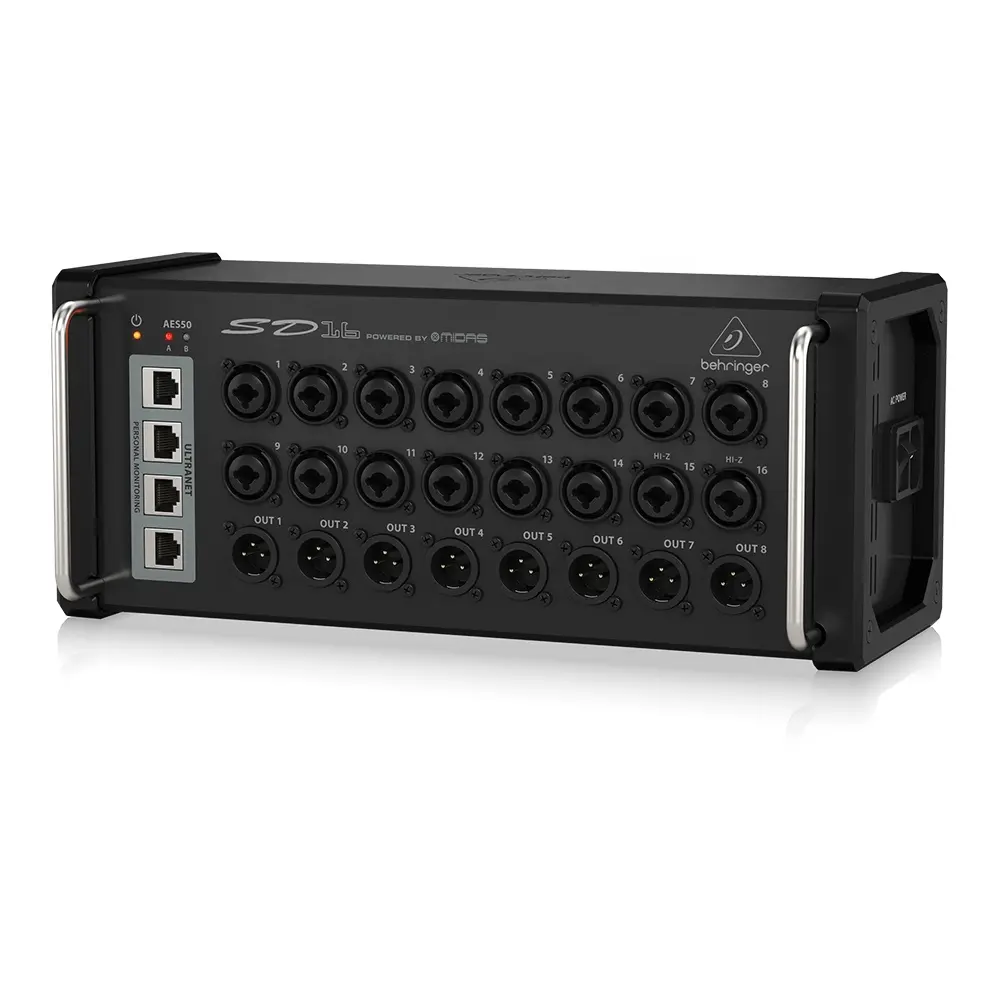 Behringer Sd16 Stage Box 16-Channel Met 16 Midas Mic Preamps Pa Systeem Studio Geluidsapparatuur