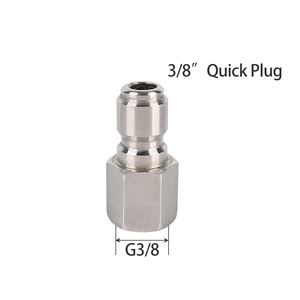 Adaptador de acero inoxidable de lavadora de presión Conector de limpiador de alta presión 3/8 "hembra + 3/8" enchufe QD - Product Image 6